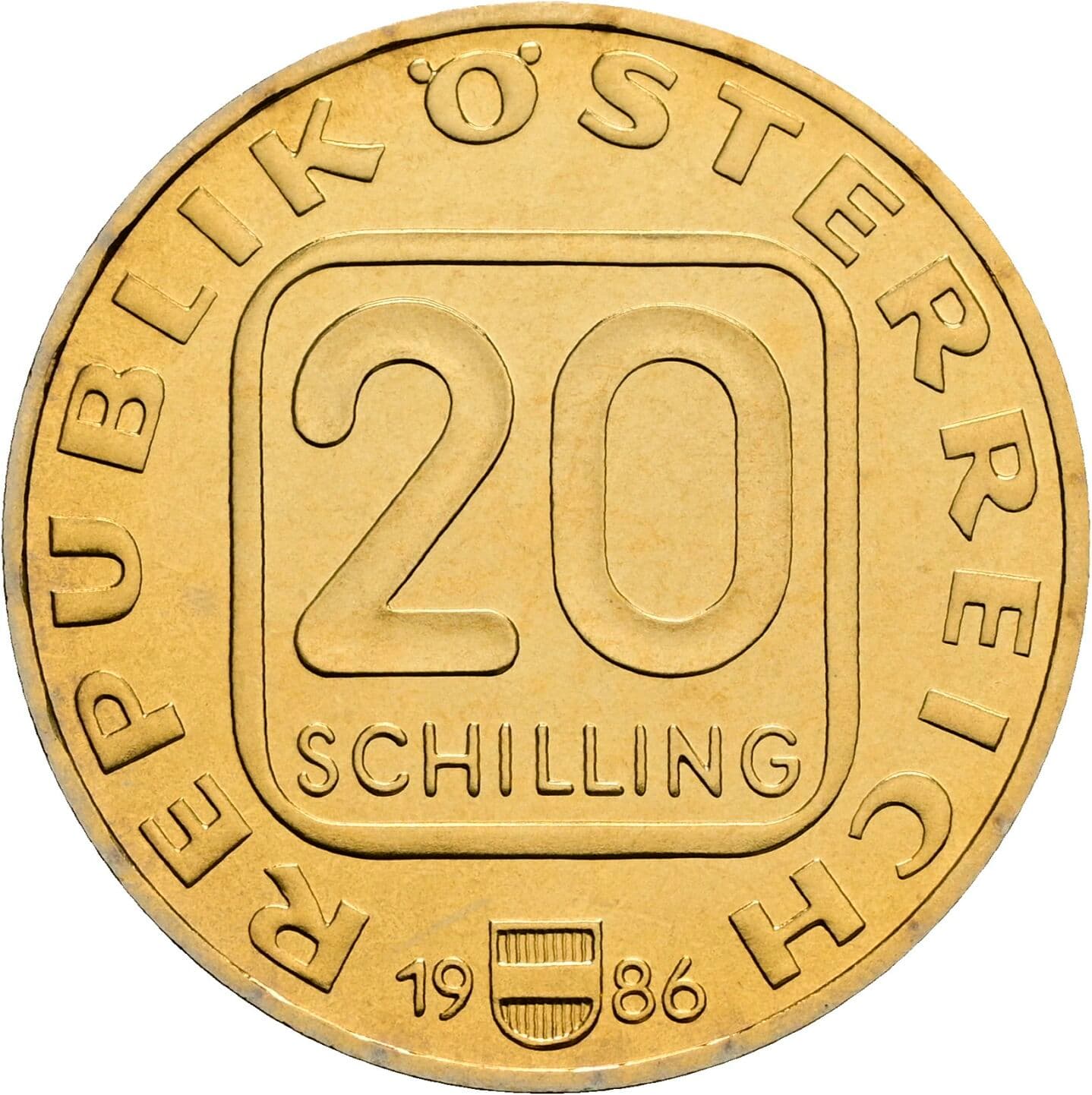 20 Schilling 1986 – Vorderseite