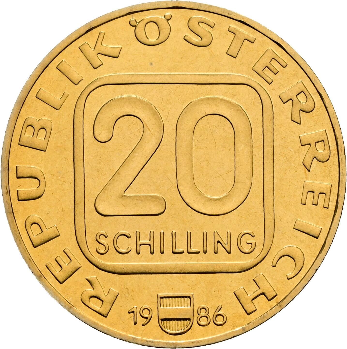 20 Schilling 1986 – Vorderseite