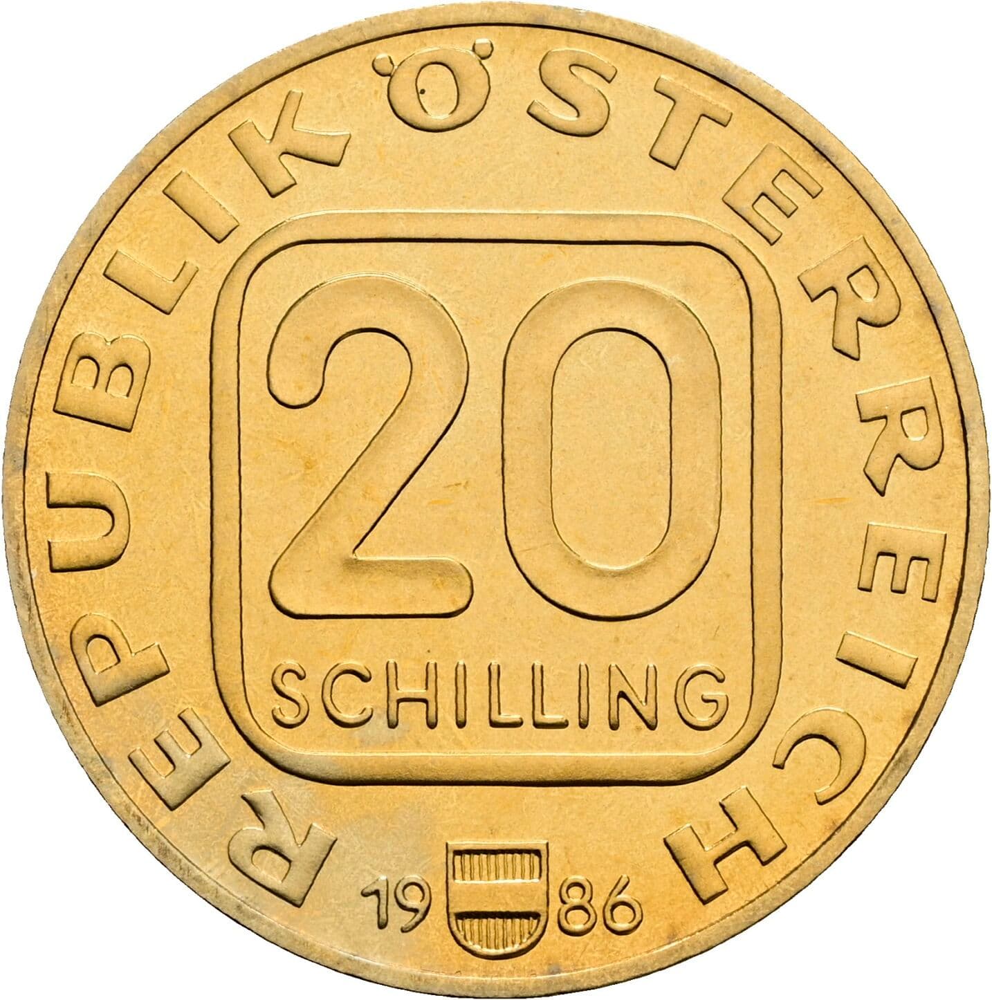 20 Schilling 1986 – Vorderseite