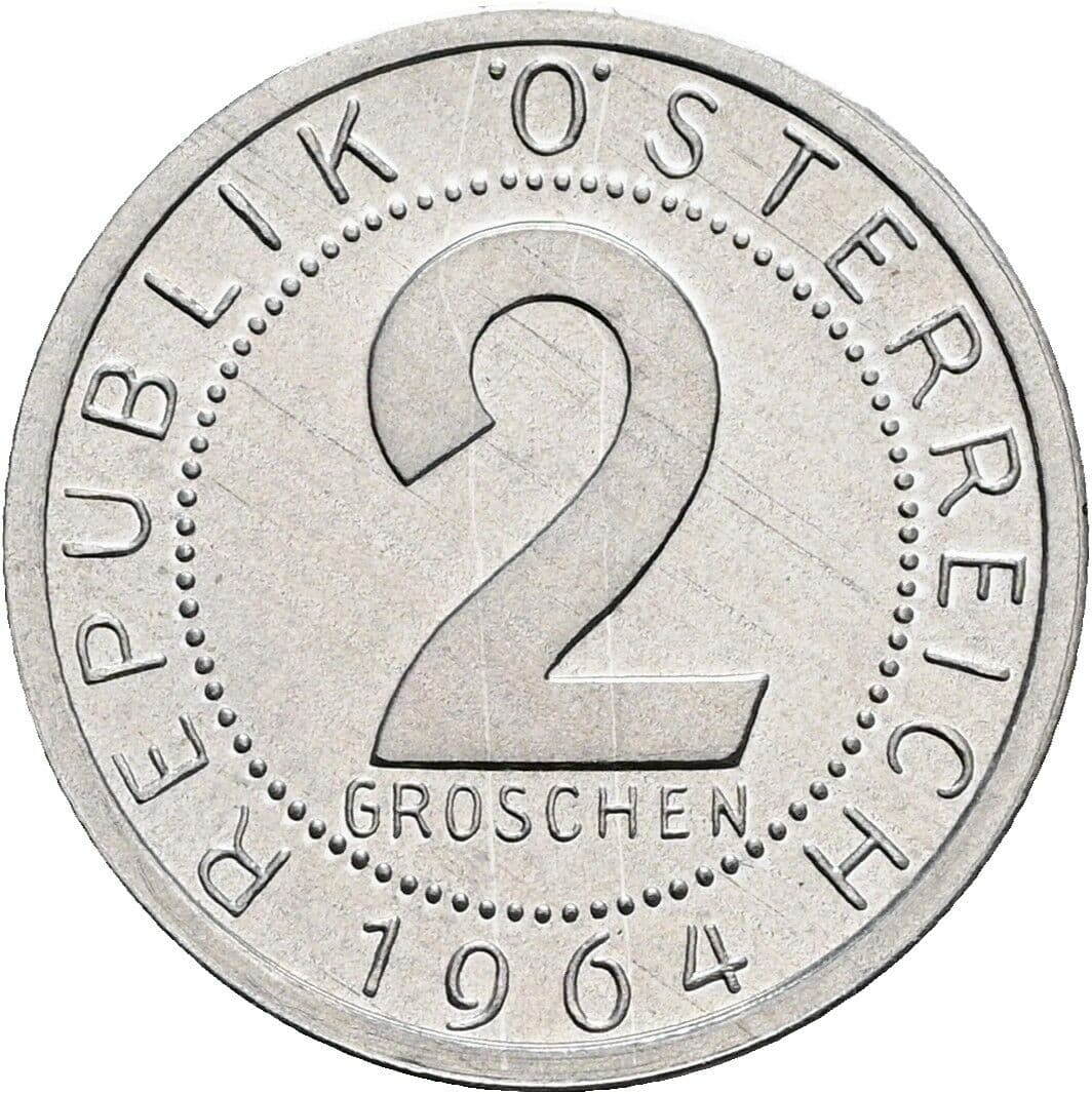 2 Groschen 1964 – Vorderseite
