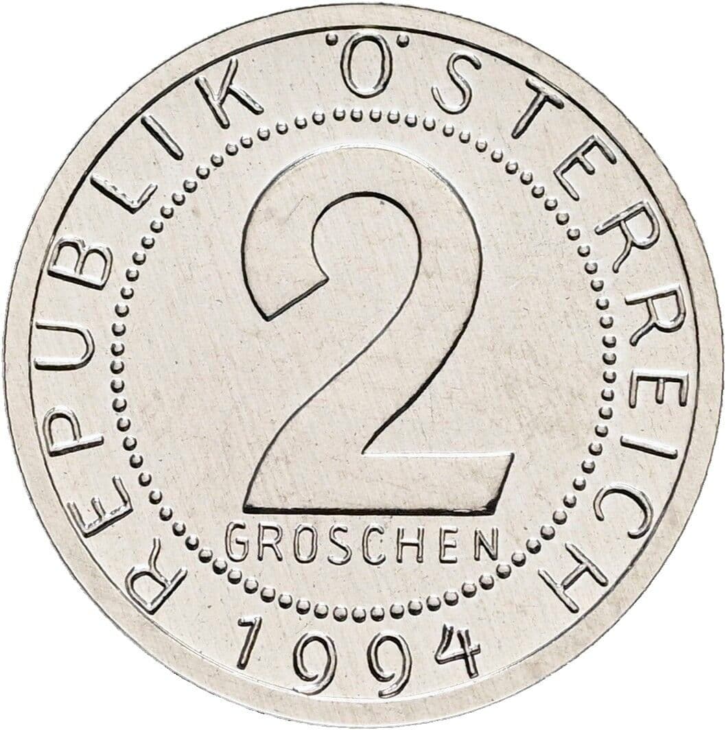 2 Groschen 1994 – Vorderseite
