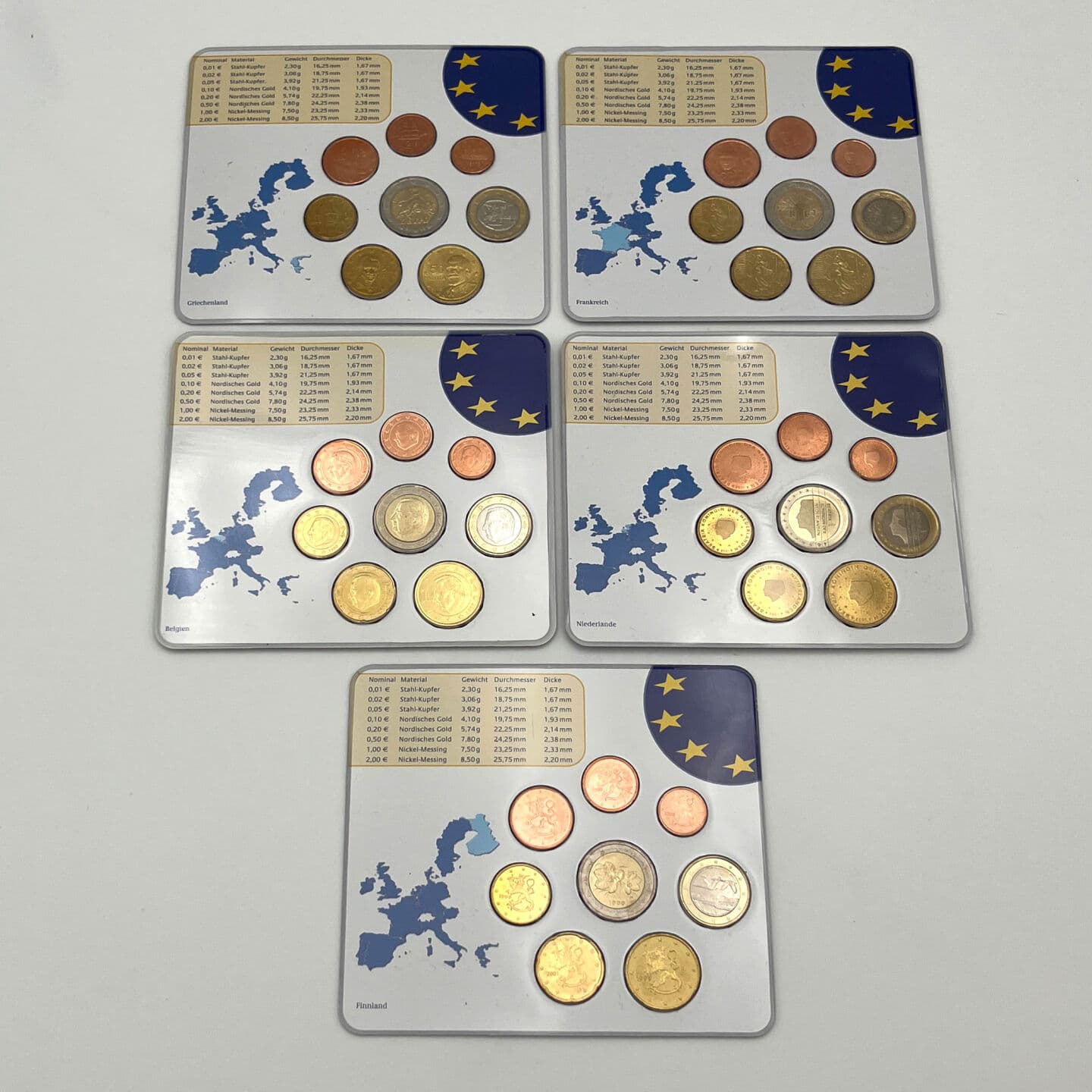 Lot 5 Stück Euro Coin Sets