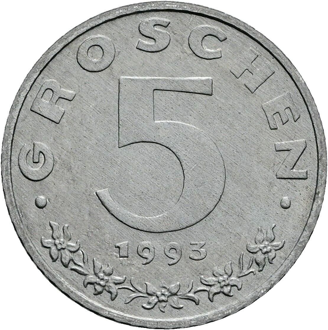 5 Groschen 1993 – Vorderseite