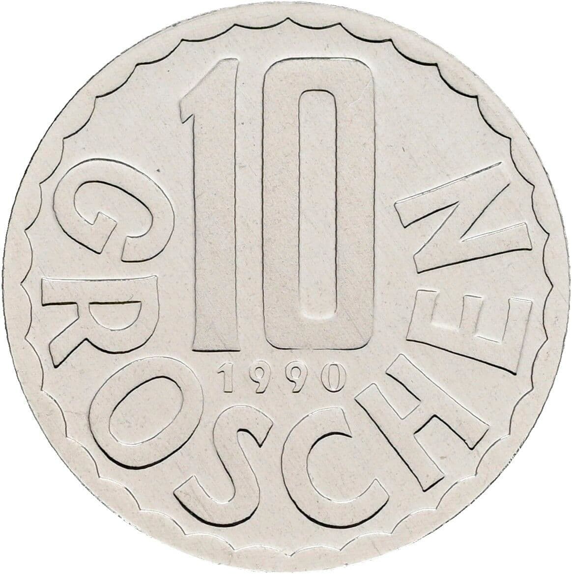10 Groschen 1990 – Vorderseite
