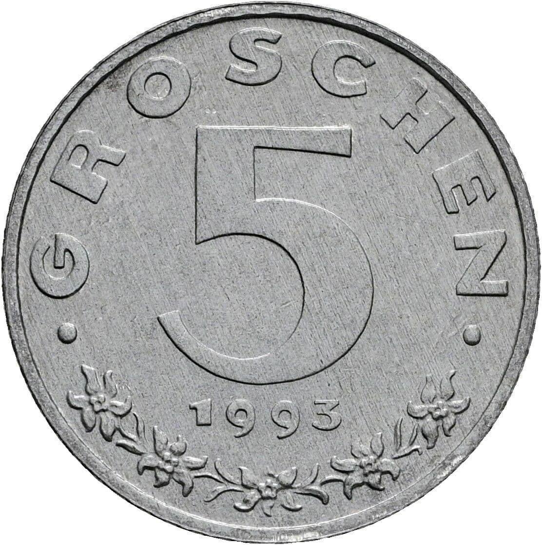 5 Groschen 1993 – Vorderseite
