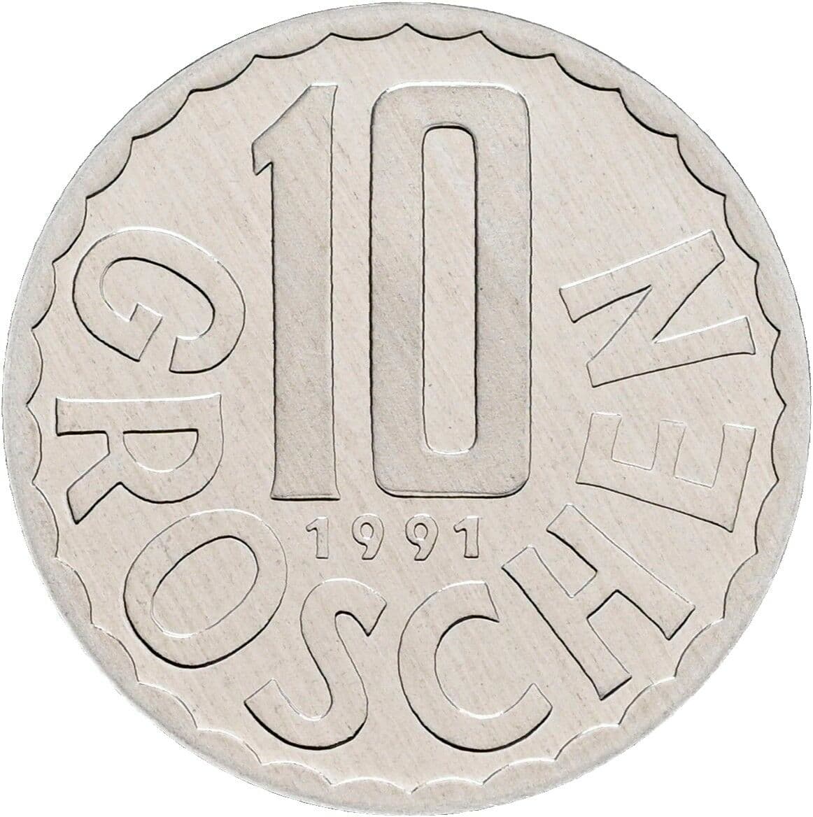 10 Groschen 1991 – Vorderseite