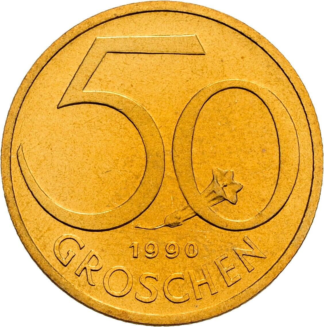 50 Groschen 1990 – Vorderseite