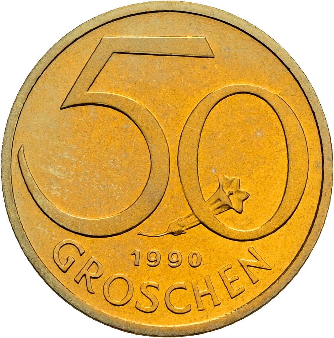50 Groschen 1990 – Vorderseite