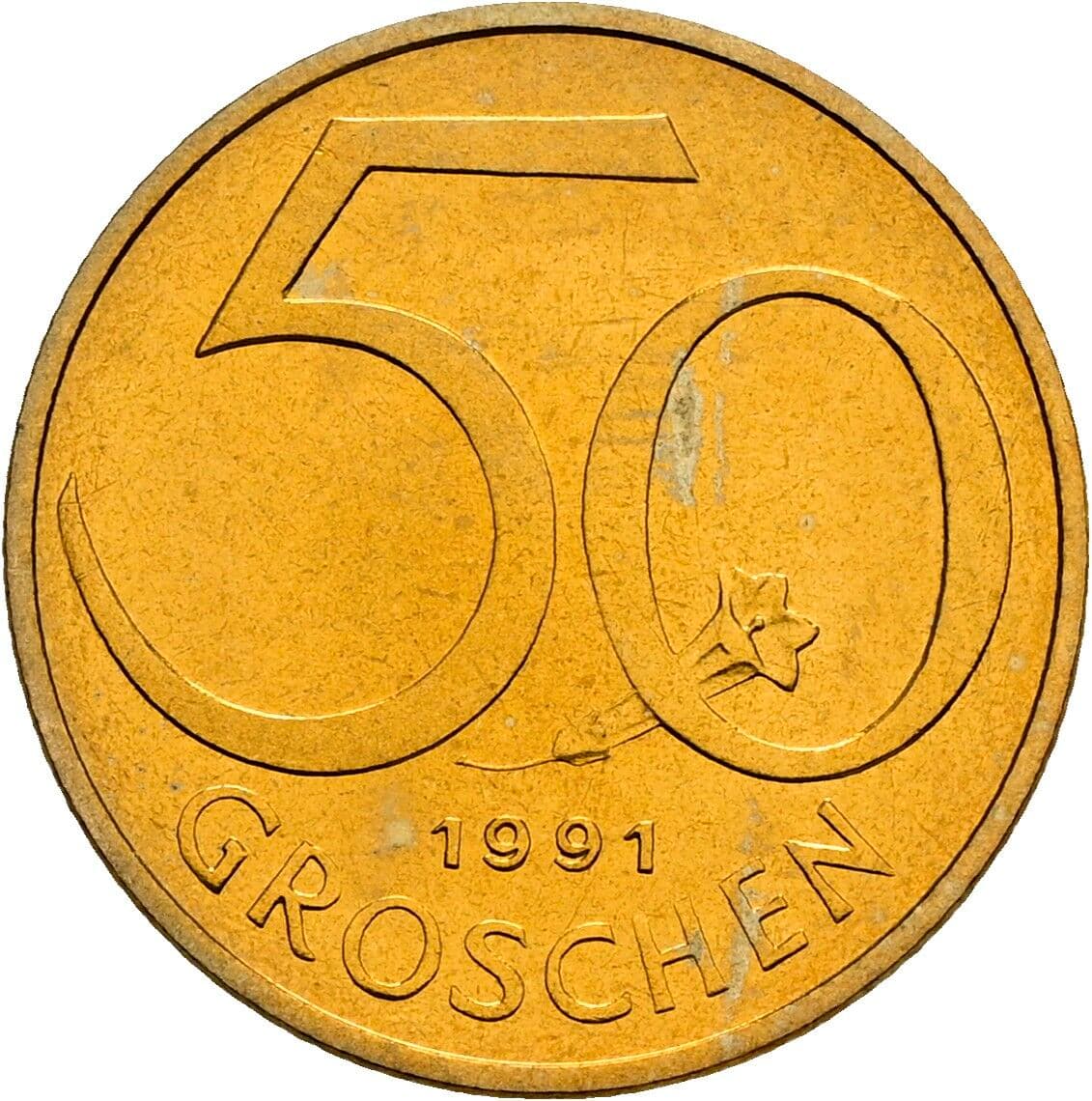 50 Groschen 1991 – Vorderseite