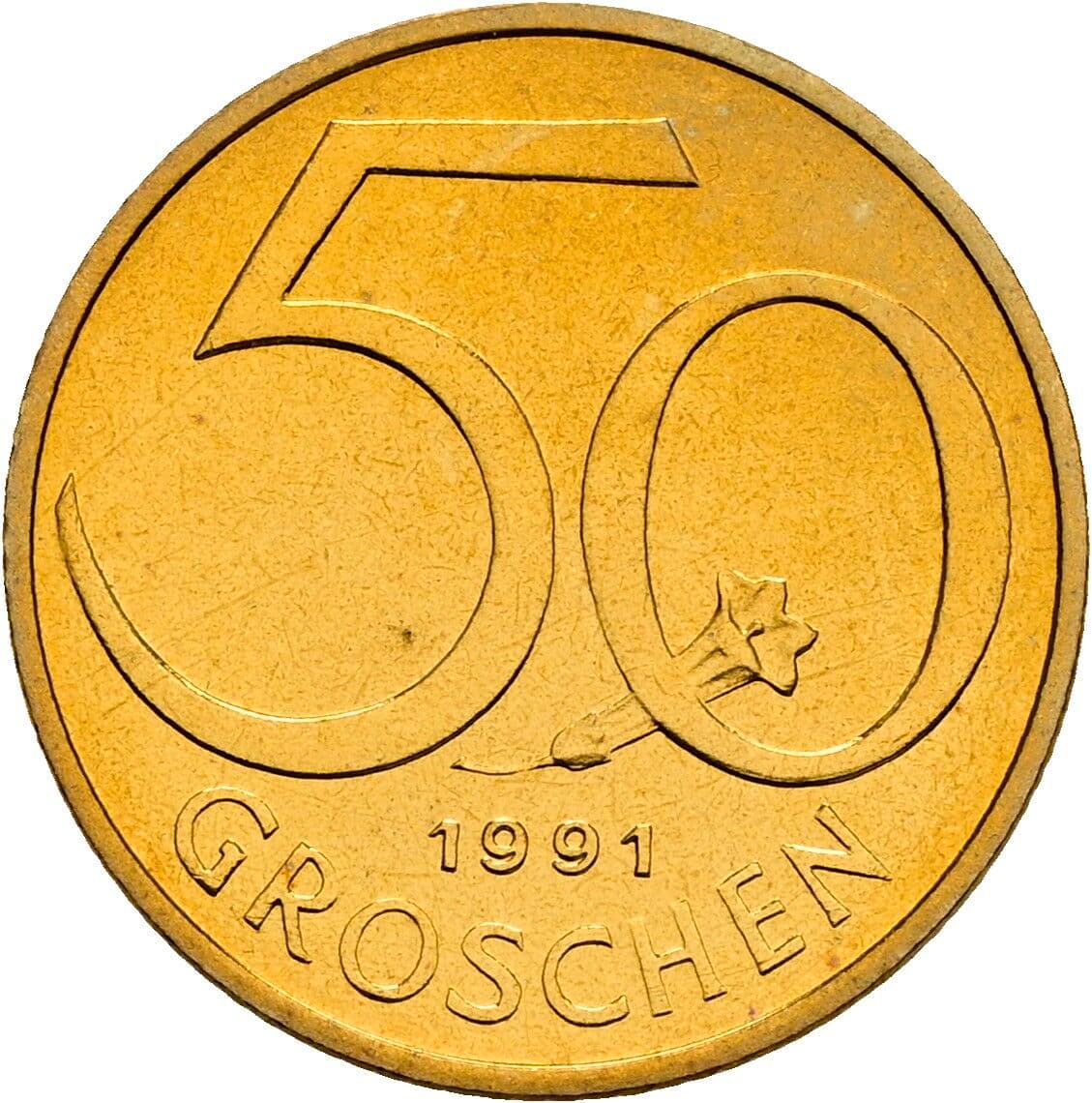 50 Groschen 1991 – Vorderseite