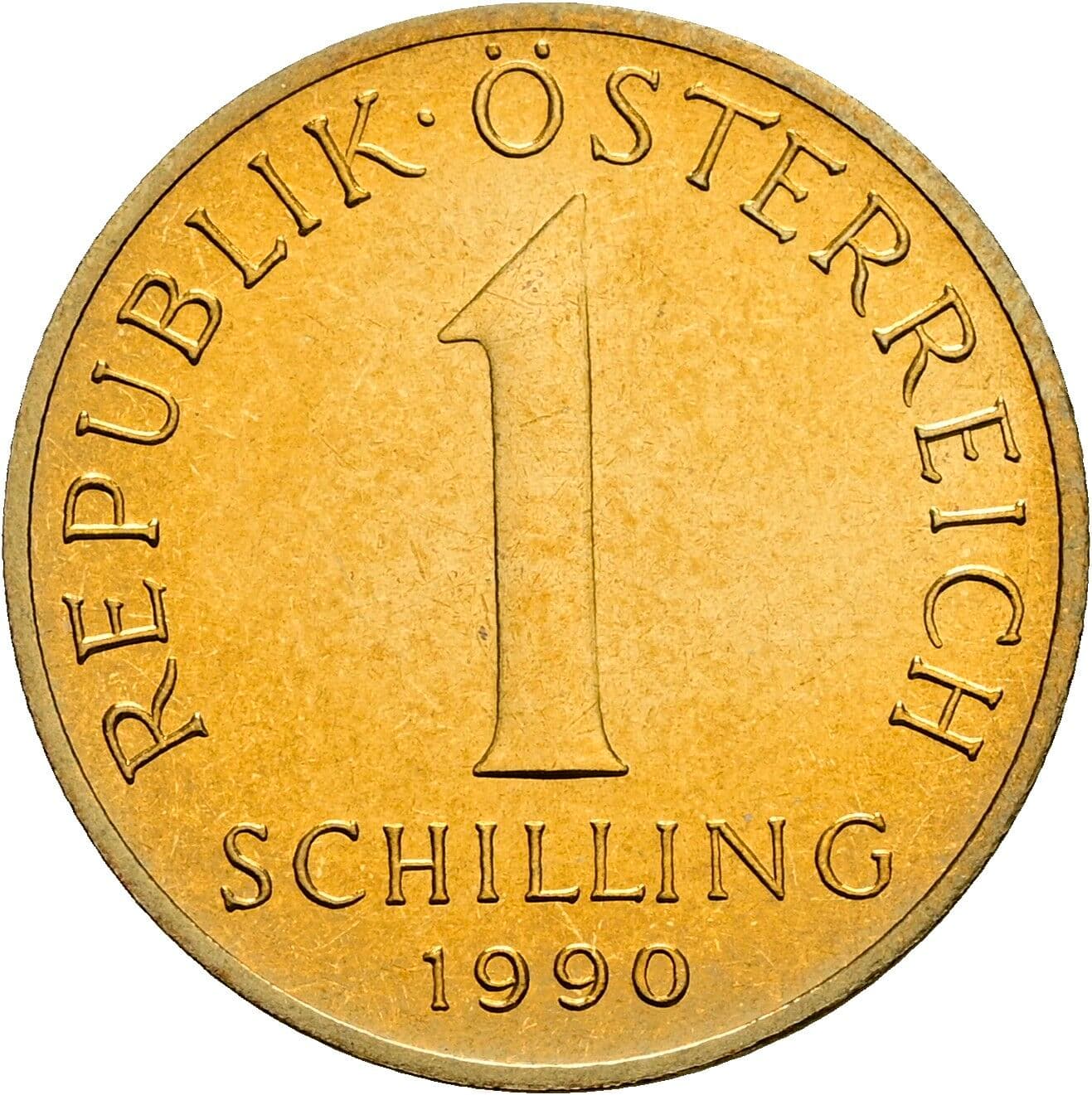 1 Schilling 1990 – Vorderseite