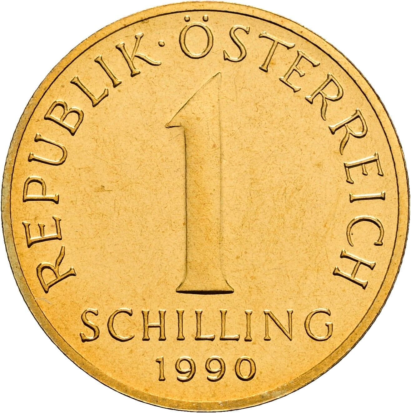 1 Schilling 1990 – Vorderseite