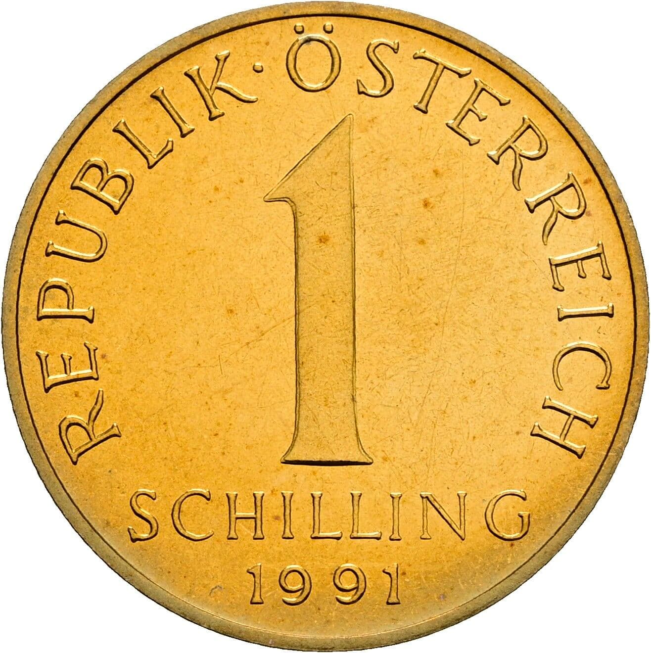 1 Schilling 1991 – Vorderseite