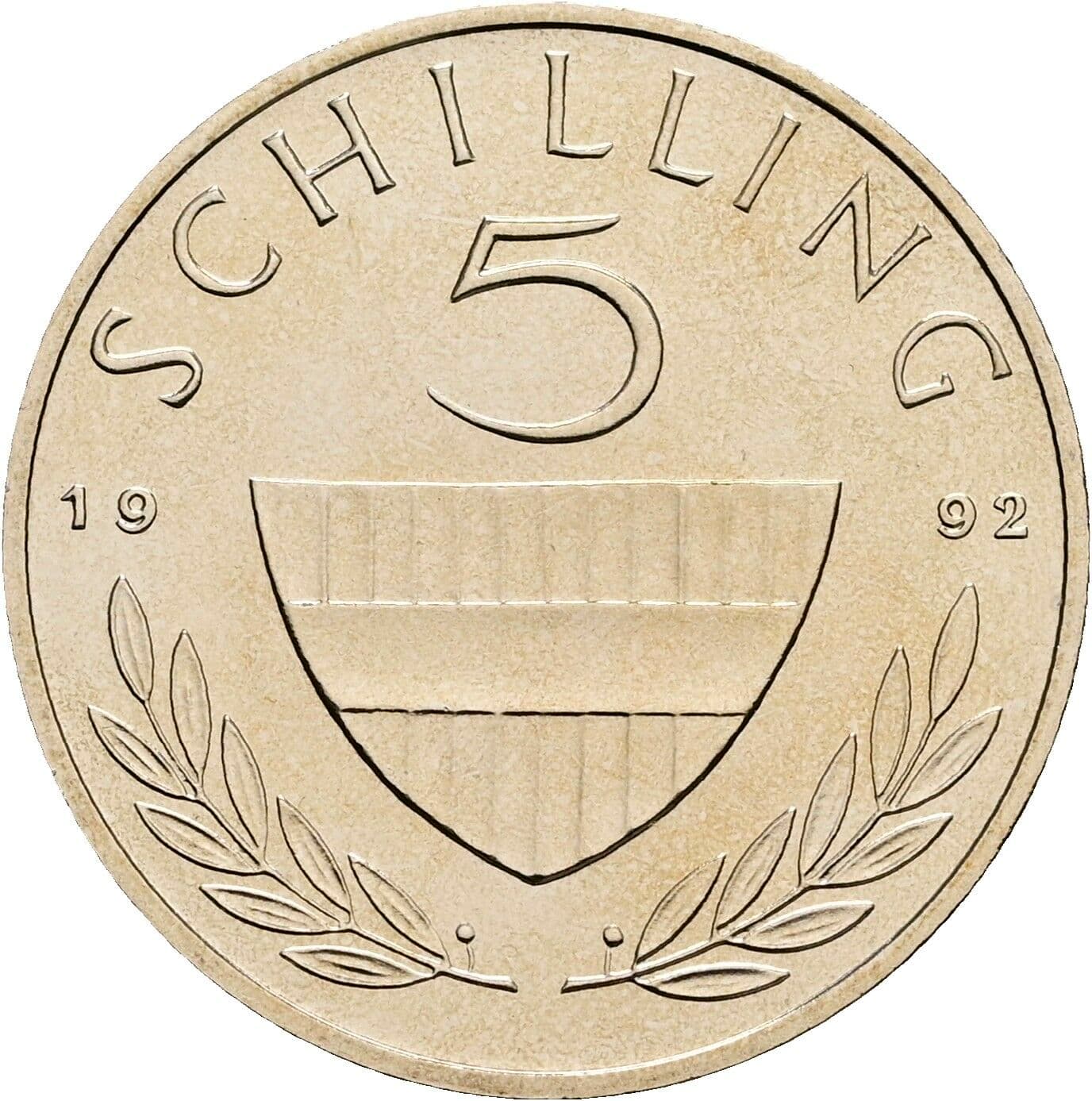 5 Schilling 1992 – Vorderseite