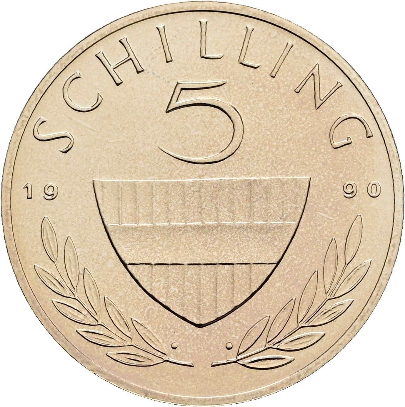 5 Schilling 1990 – Vorderseite