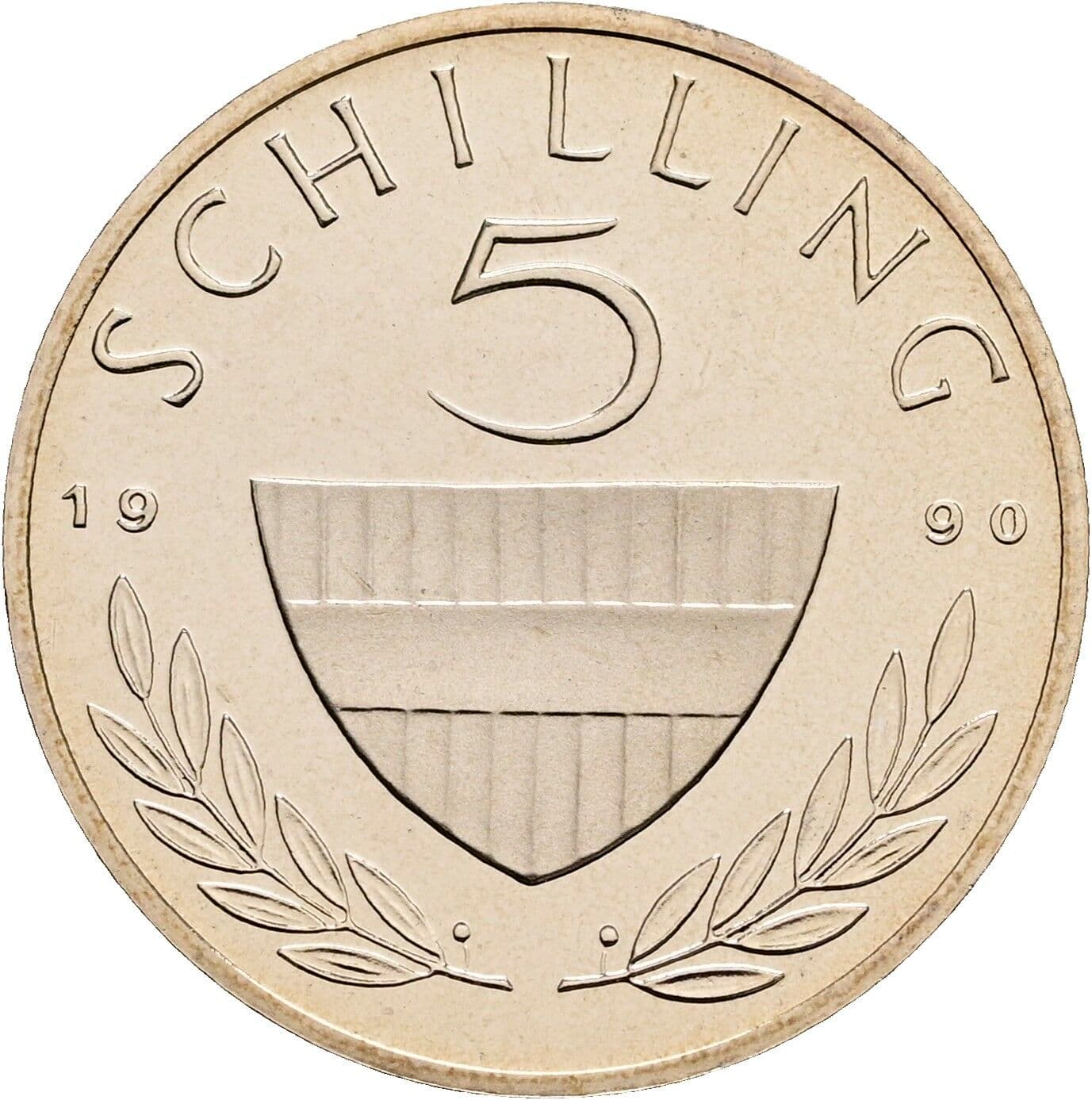5 Schilling 1990 – Vorderseite