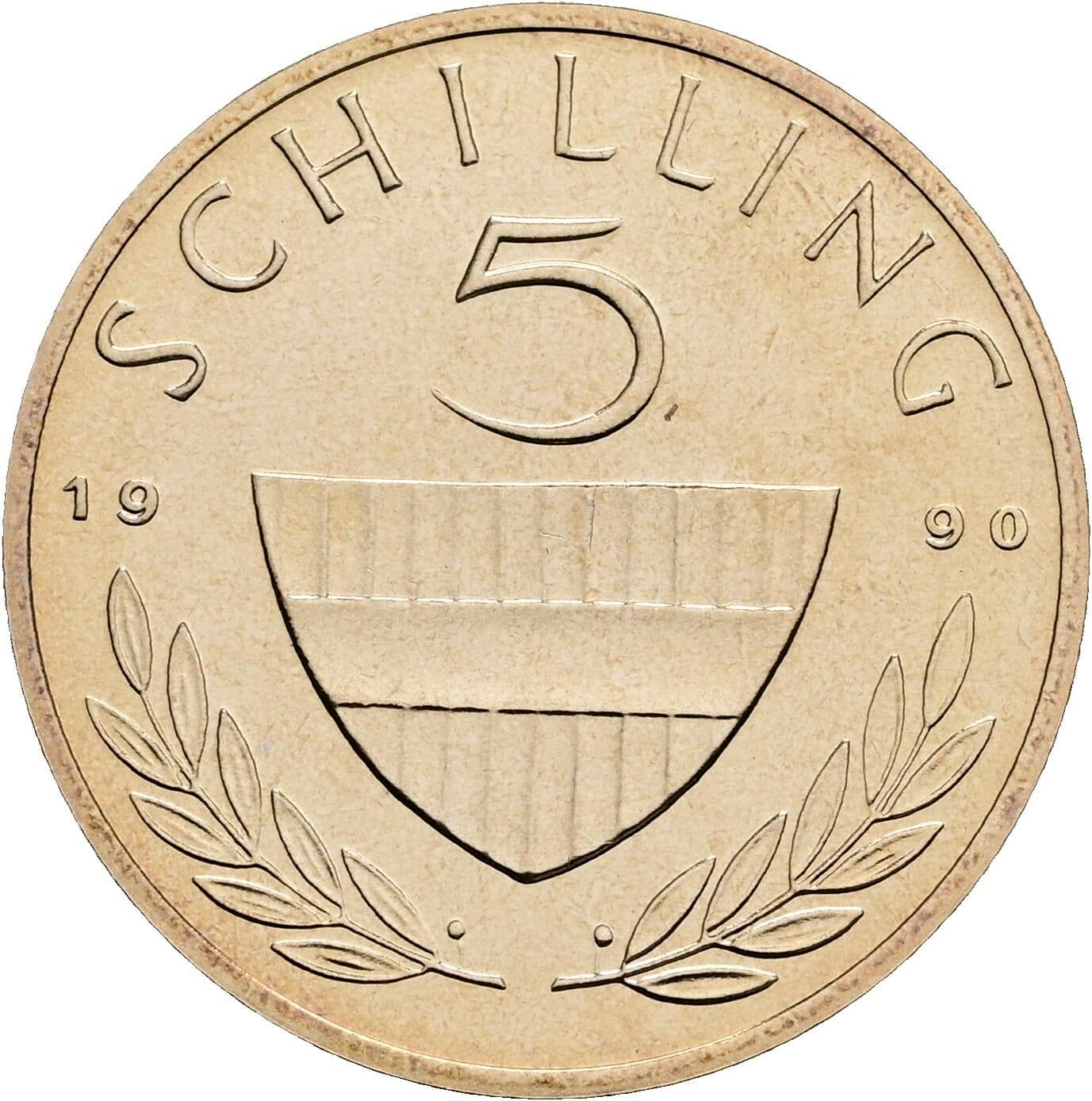 5 Schilling 1990 – Vorderseite