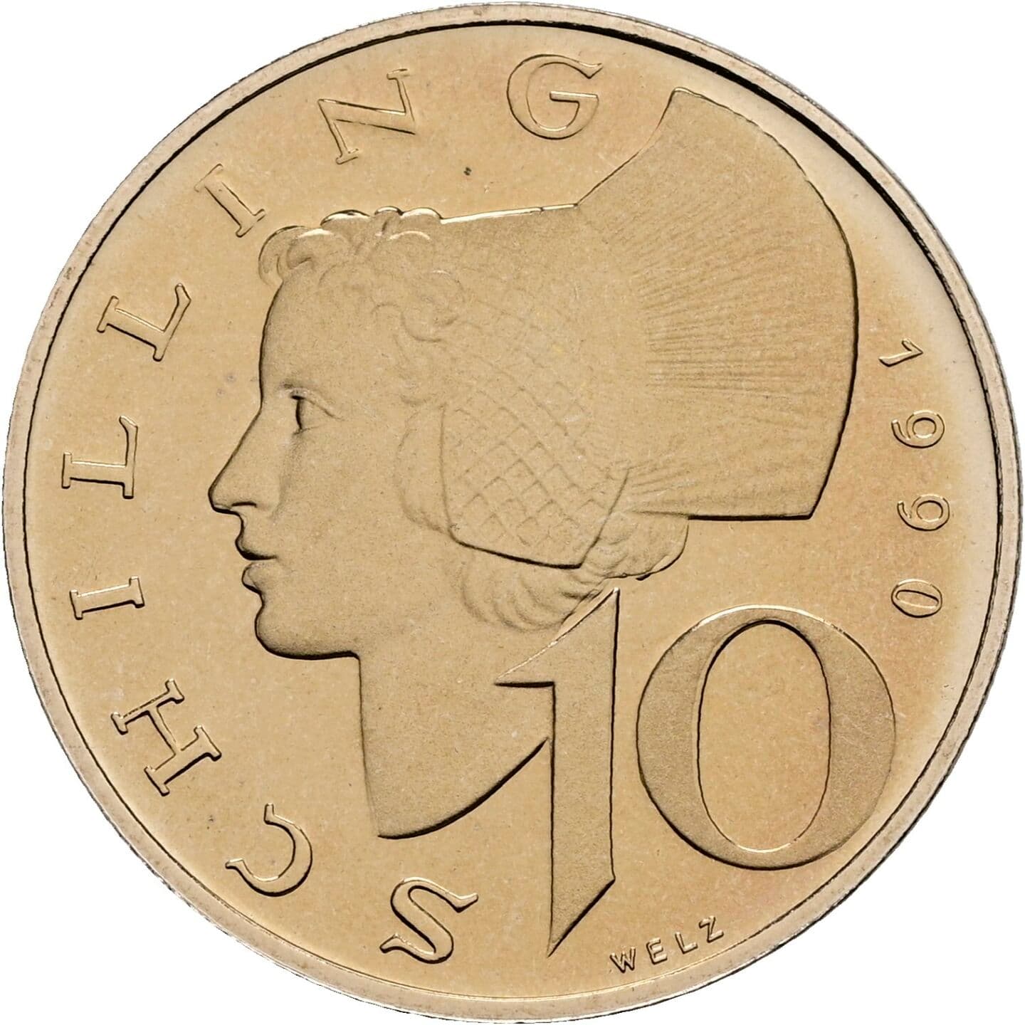 10 Schilling 1990 – Vorderseite