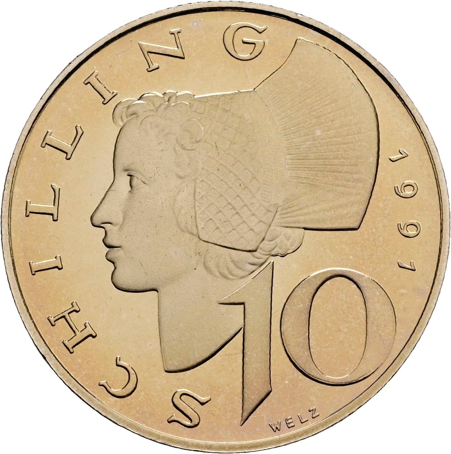 10 Schilling 1991 – Vorderseite