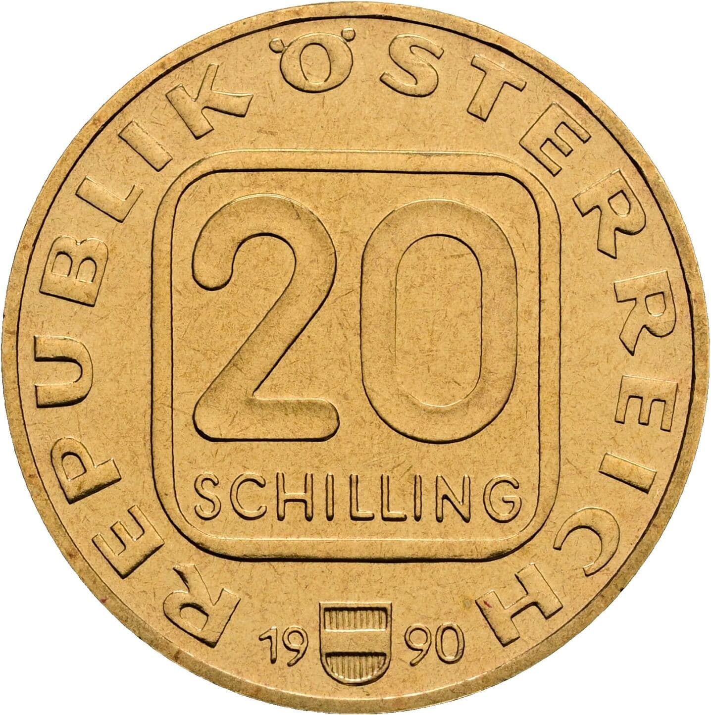 20 Schilling 1990 – Vorderseite