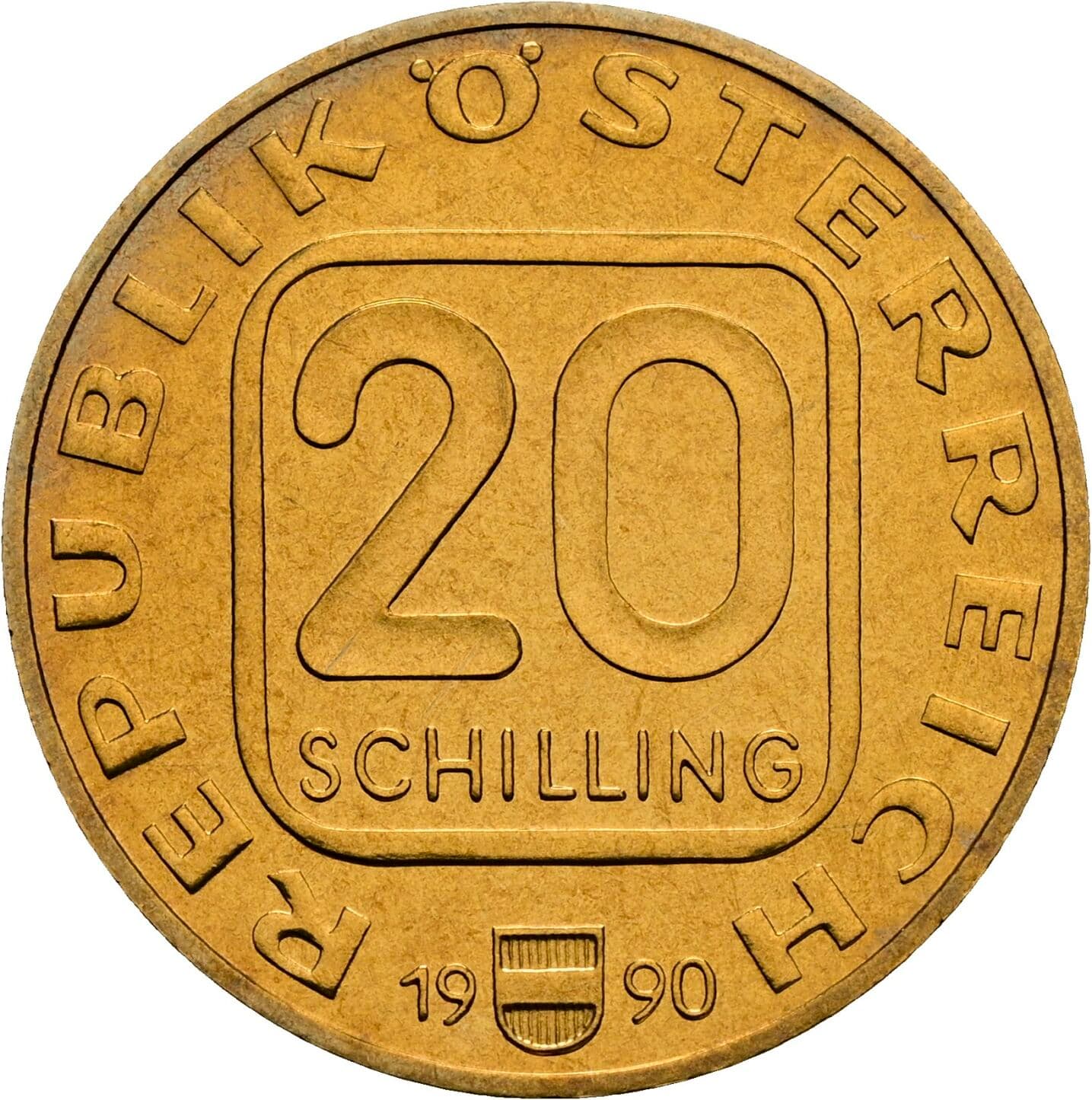 20 Schilling 1990 – Vorderseite