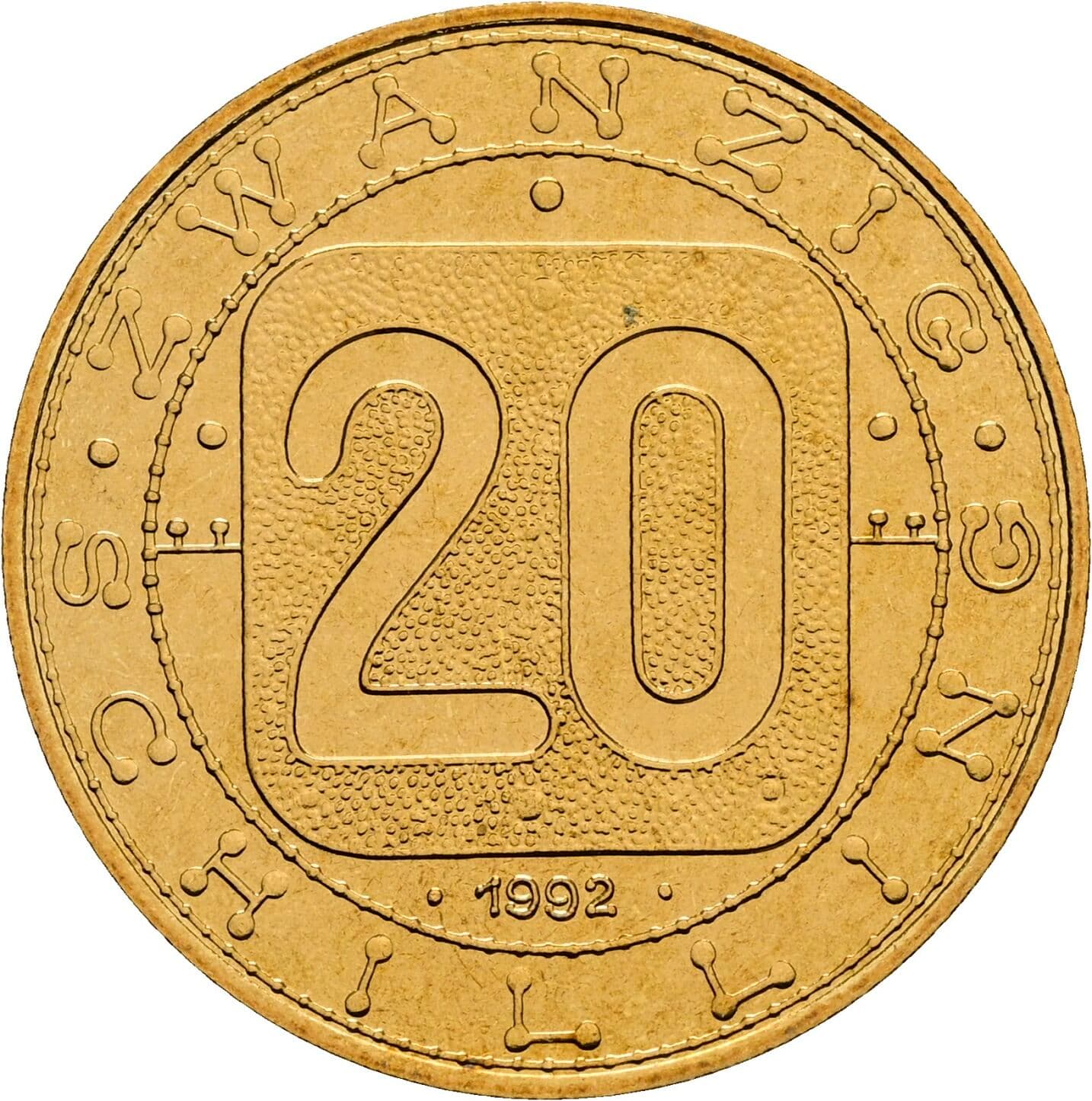 20 Schilling 1992 – Vorderseite