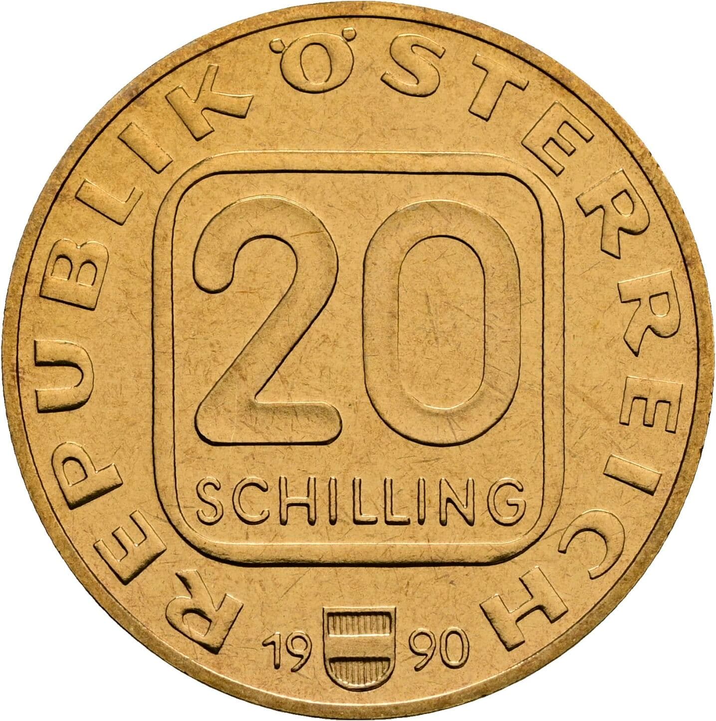 20 Schilling 1990 – Vorderseite