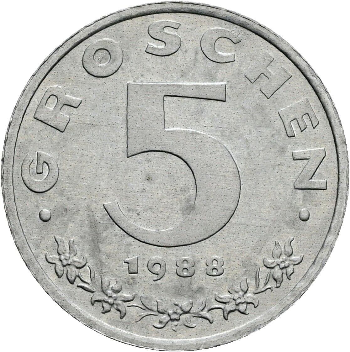 5 Groschen 1988 – Vorderseite