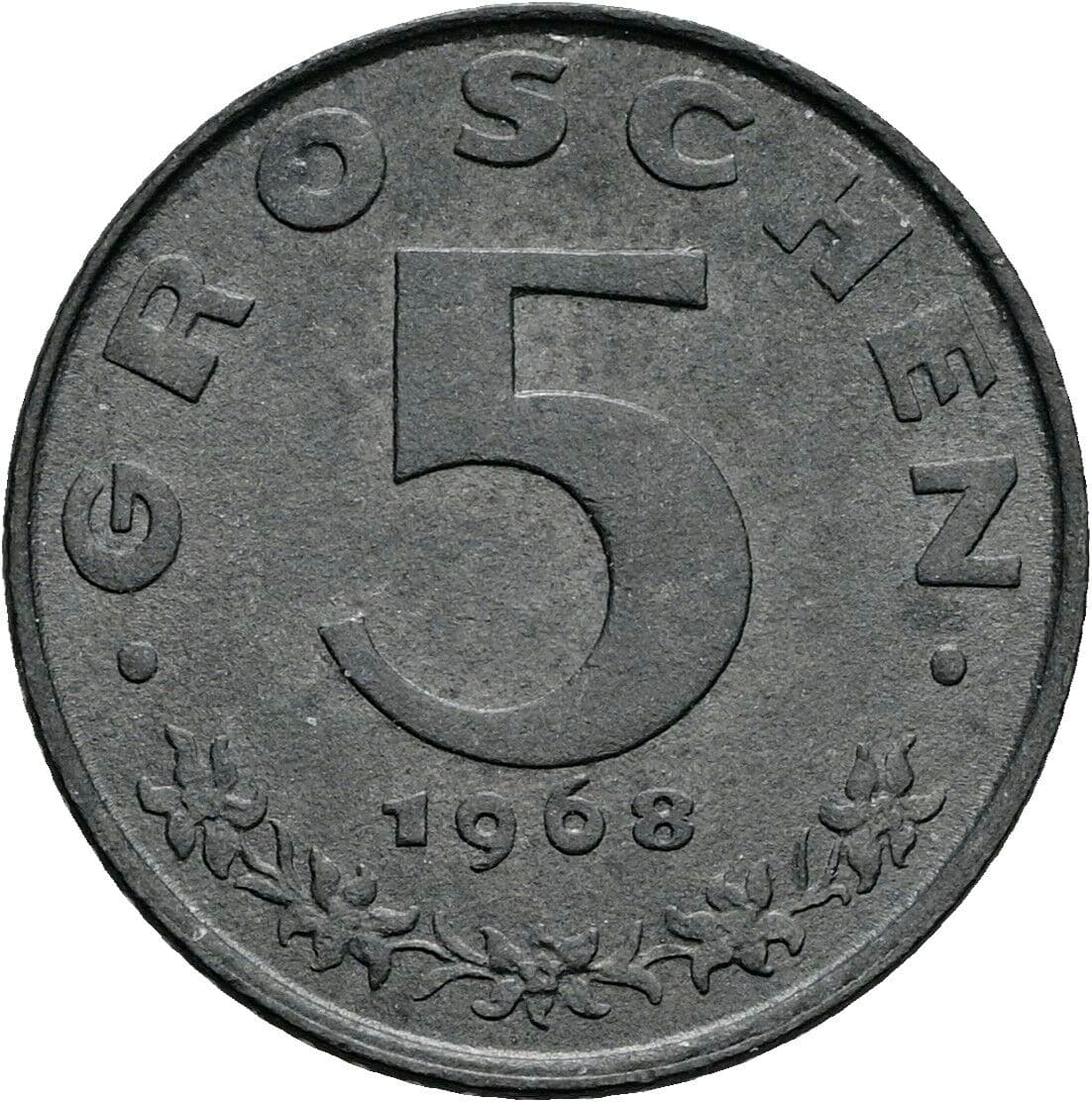 5 Groschen 1968 – Vorderseite