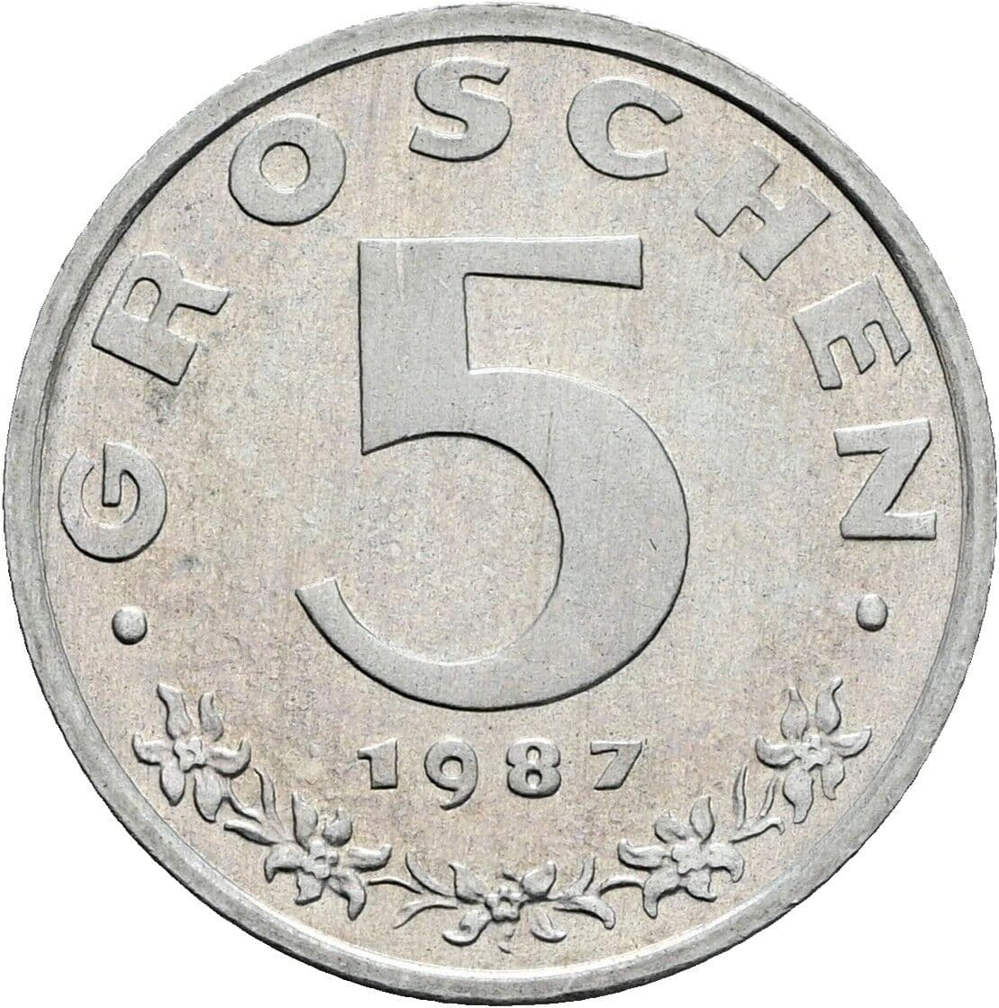 5 Groschen 1987 – Vorderseite
