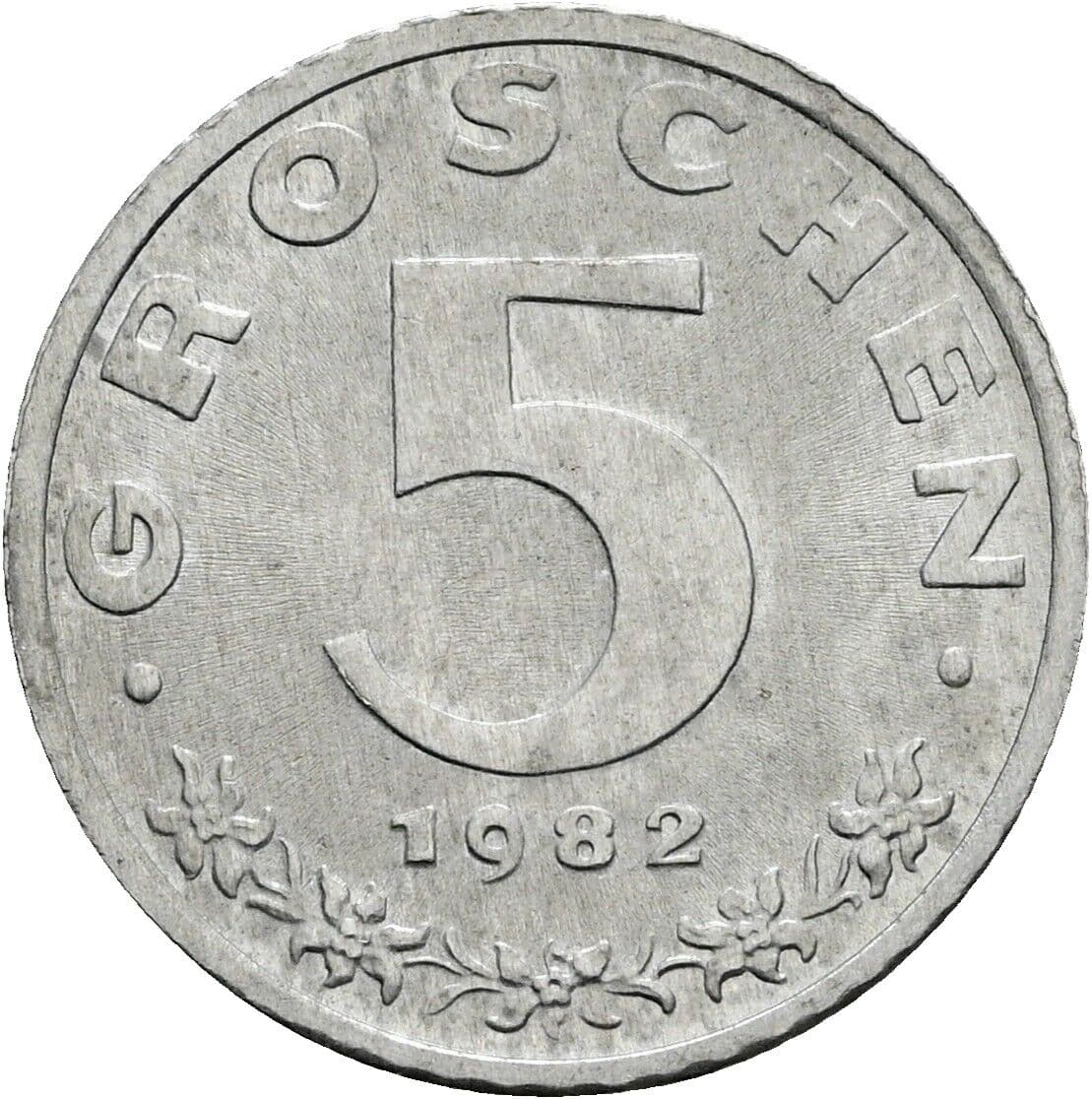 5 Groschen 1982 – Vorderseite