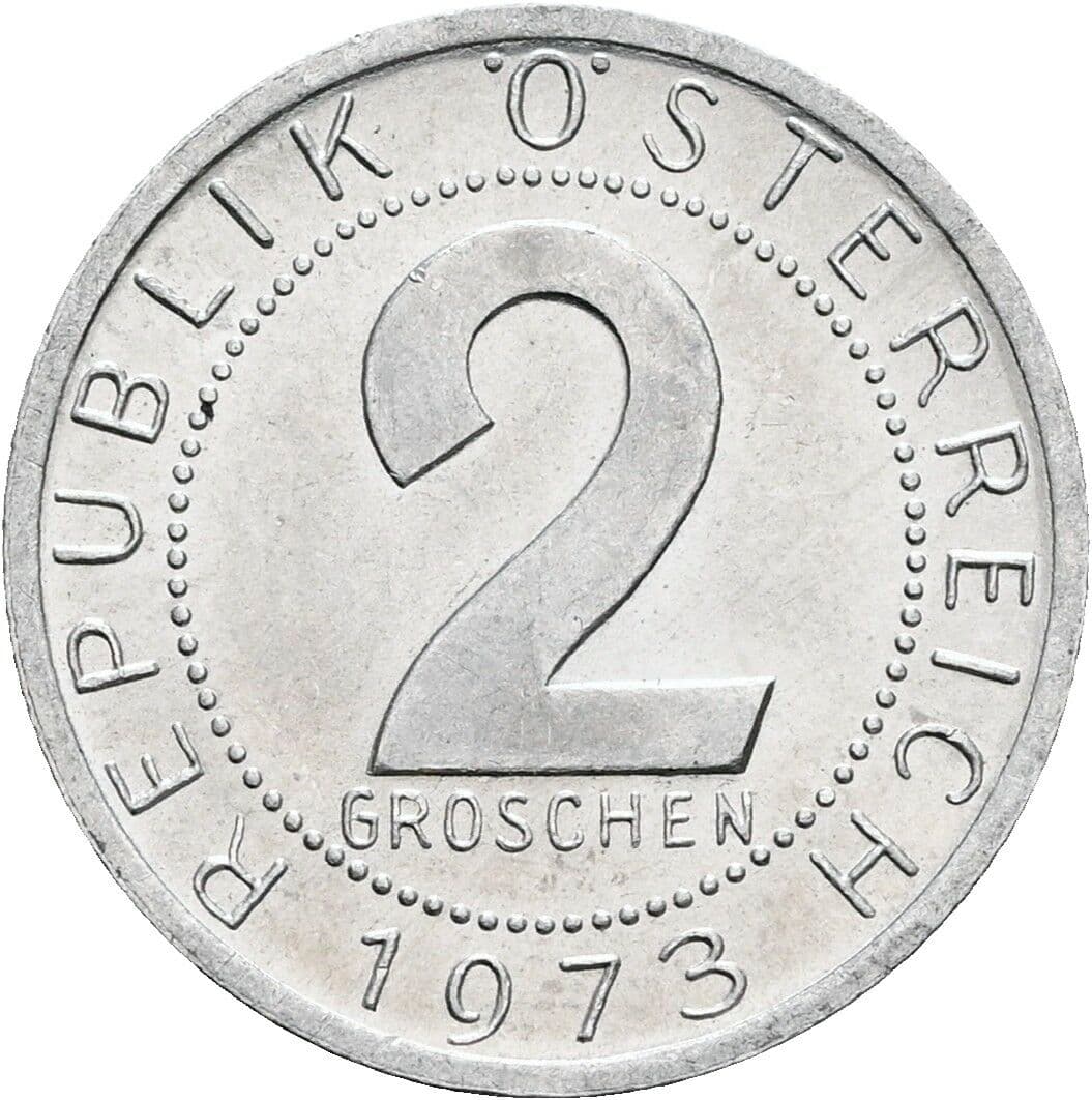 2 Groschen 1973 – Vorderseite