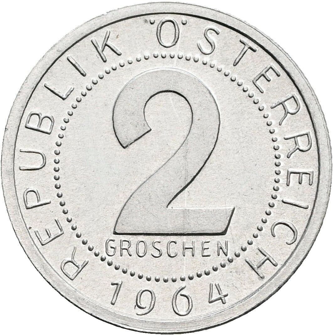 2 Groschen 1964 – Vorderseite