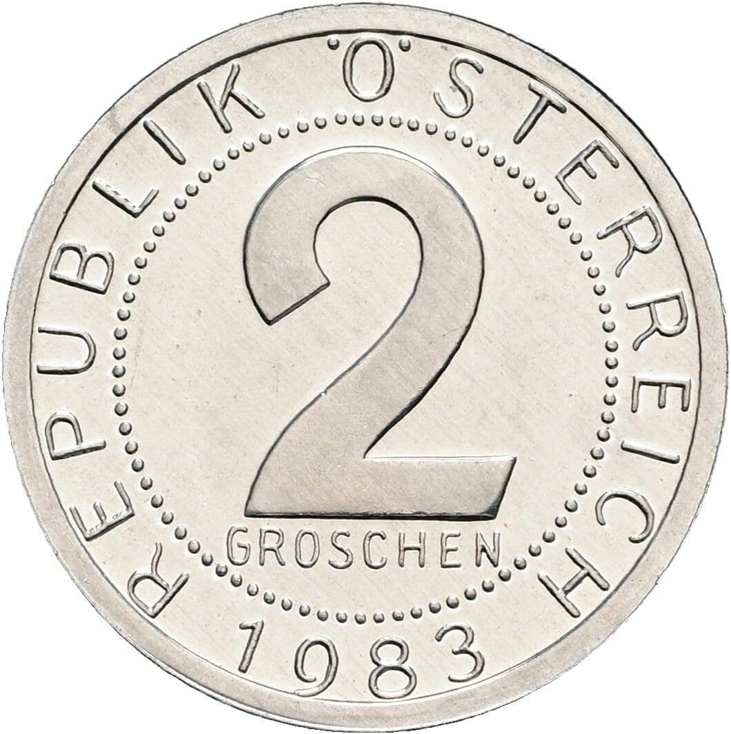 2 Groschen 1983 – Vorderseite