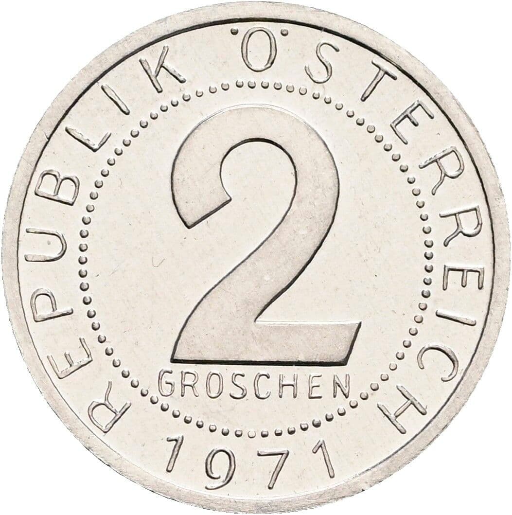 2 Groschen 1971 – Vorderseite