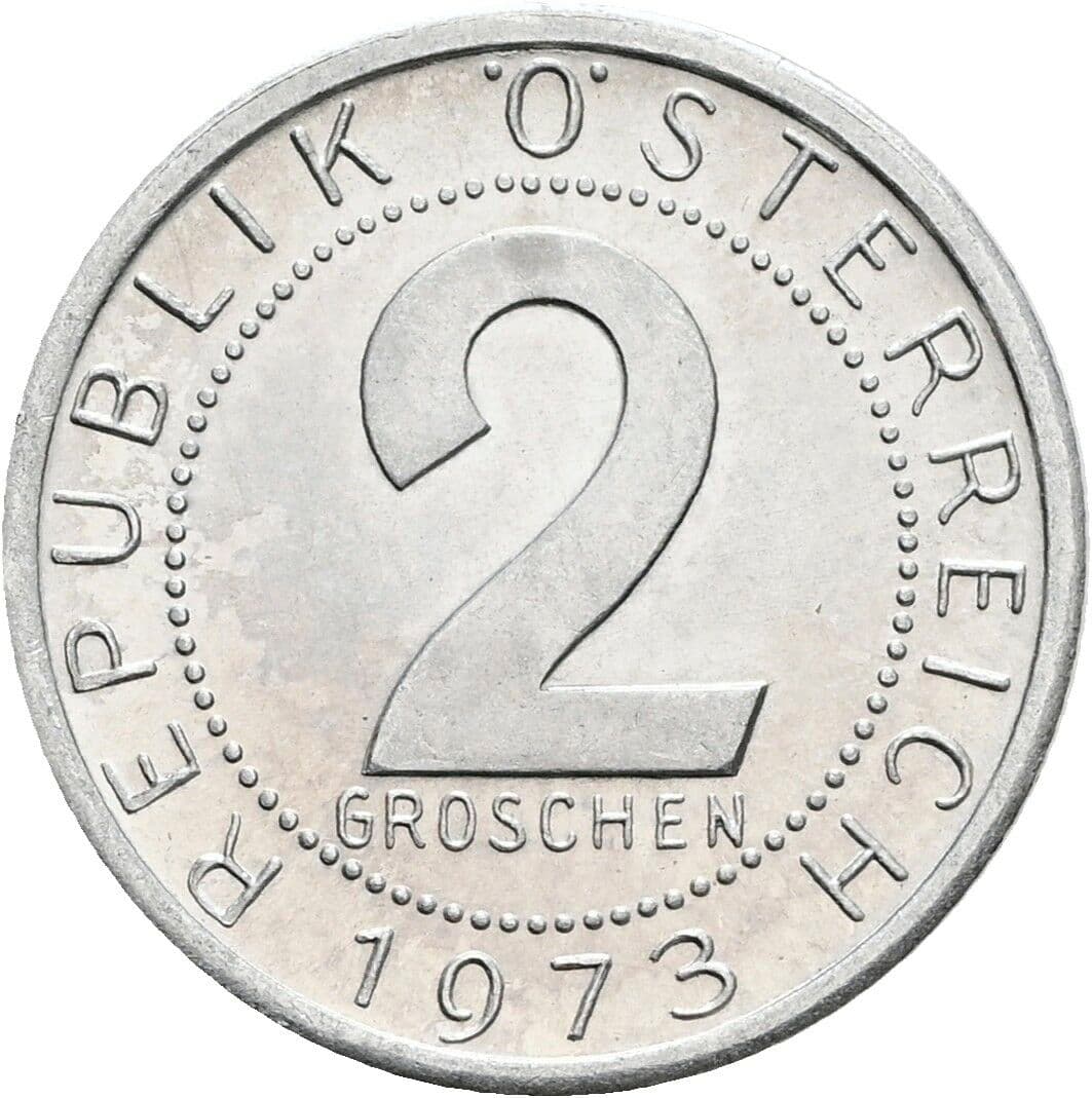 2 Groschen 1973 – Vorderseite