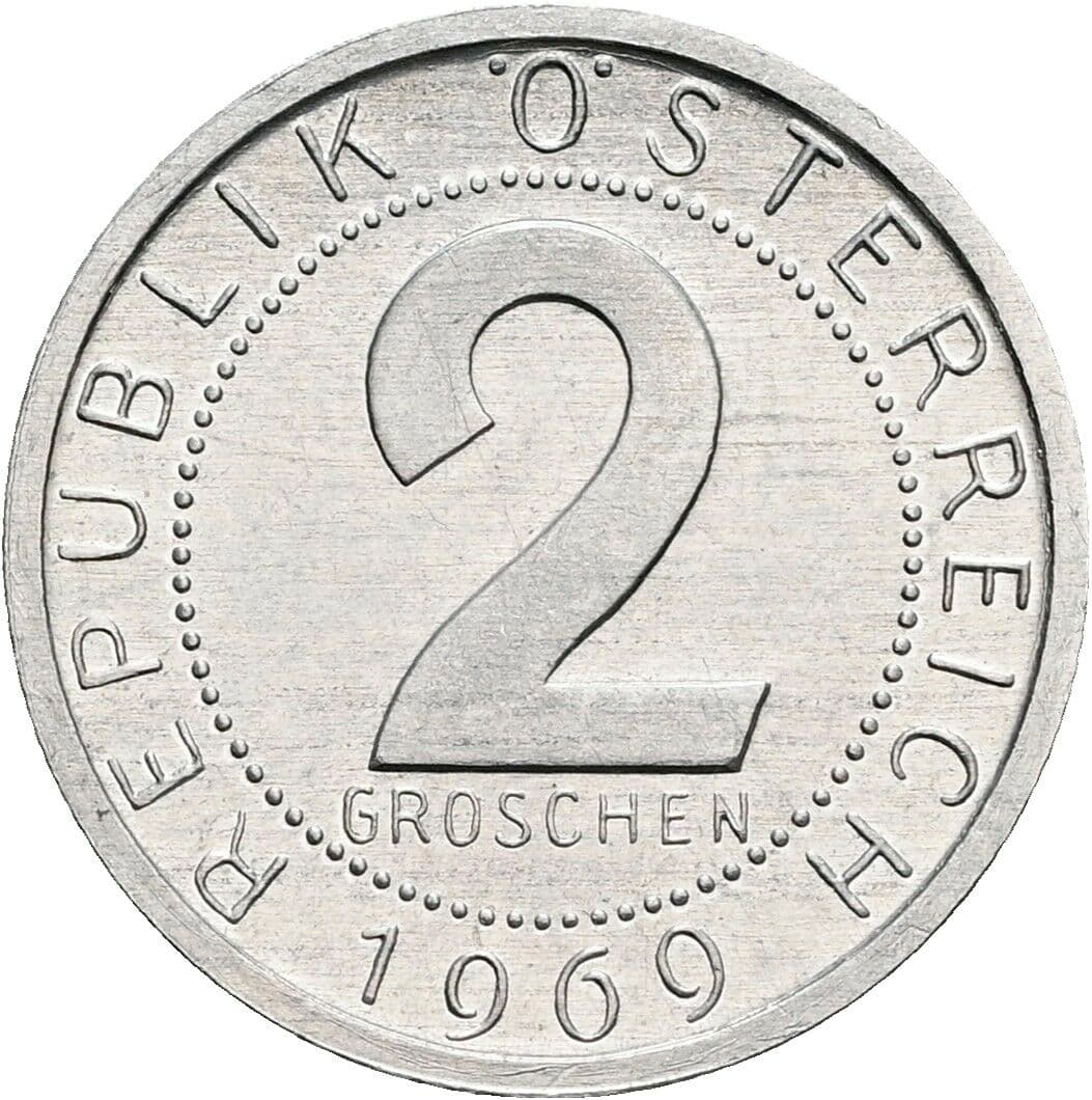 2 Groschen 1969 – Vorderseite