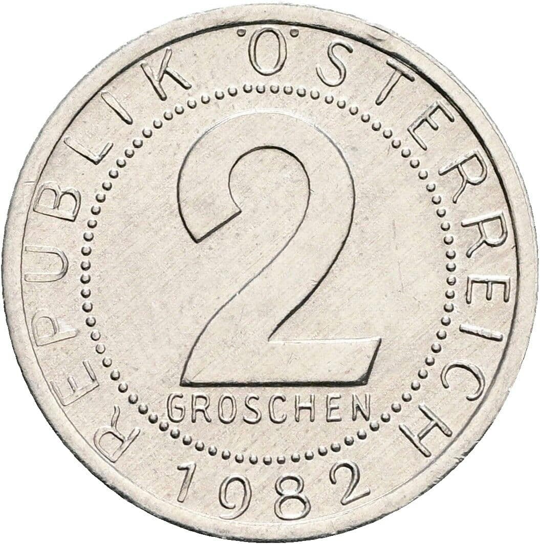 2 Groschen 1982 – Vorderseite