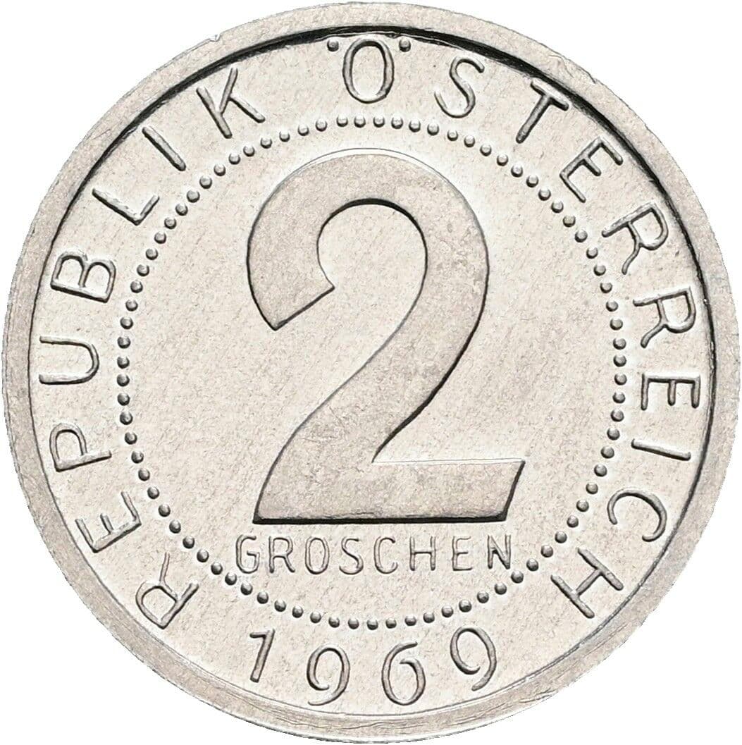 2 Groschen 1969 – Vorderseite