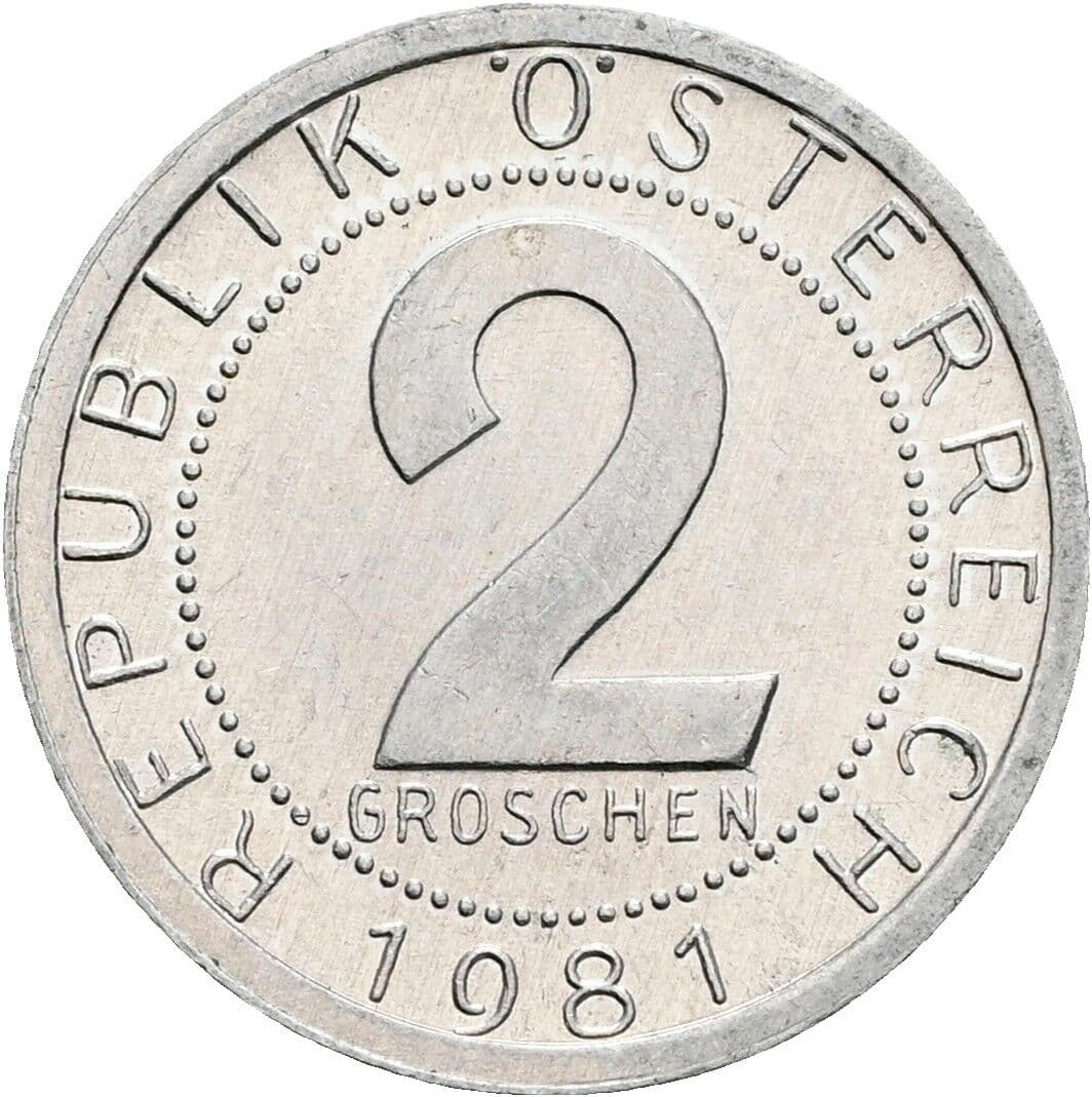 2 Groschen 1981 – Vorderseite