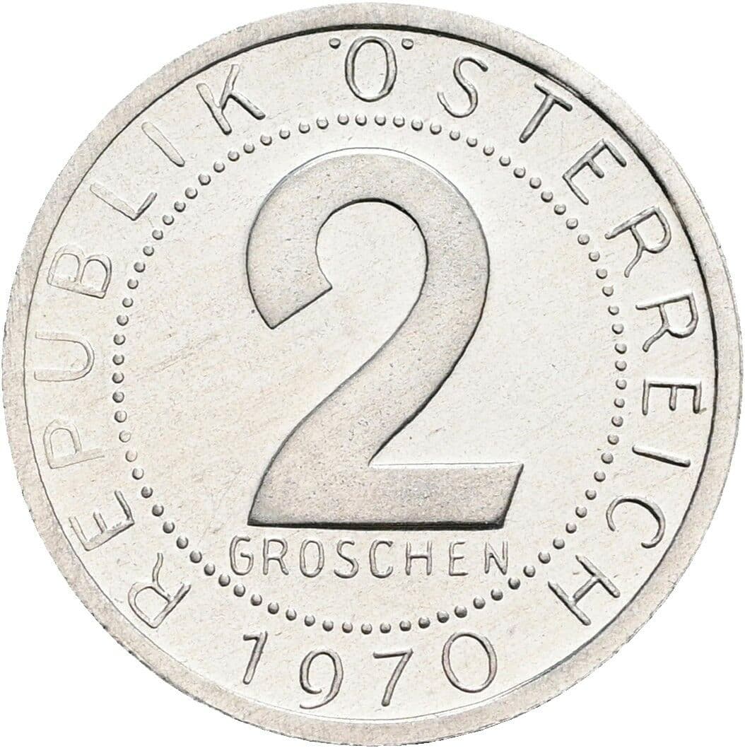 2 Groschen 1970 – Vorderseite