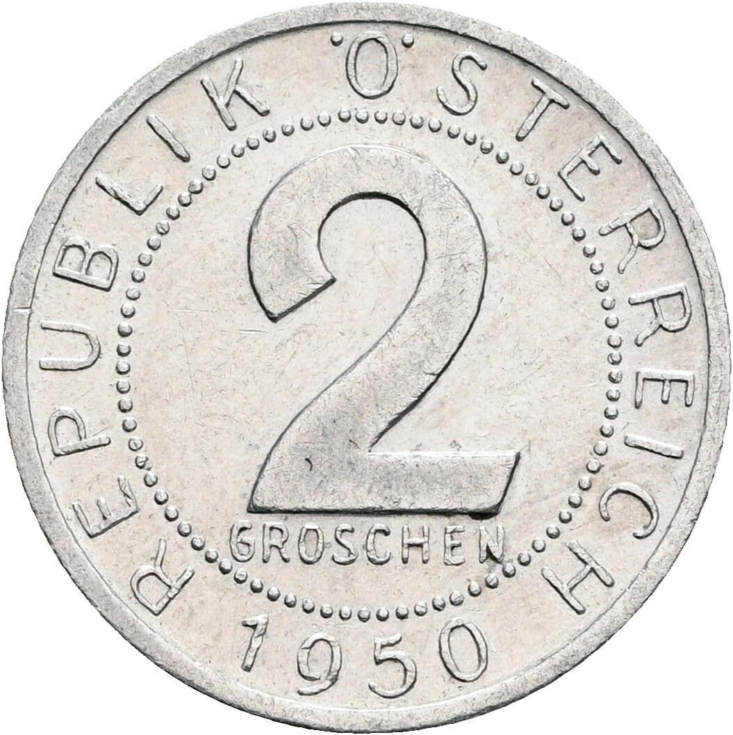 2 Groschen 1950 – Vorderseite