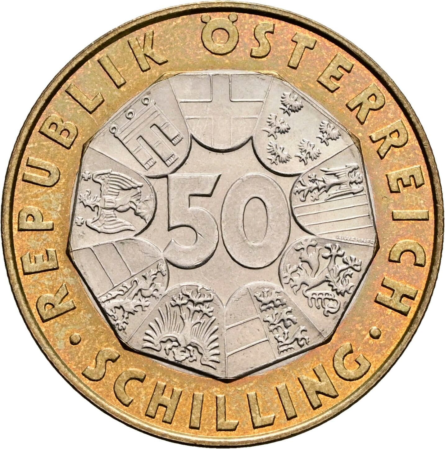 50 Schilling 2001 – Vorderseite