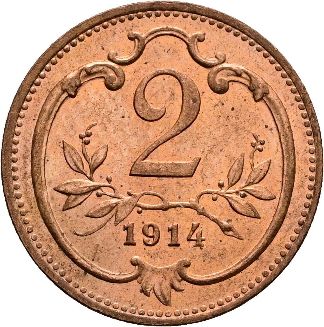 2 Heller Franz Joseph I. 1848-1916 1914 – Vorderseite