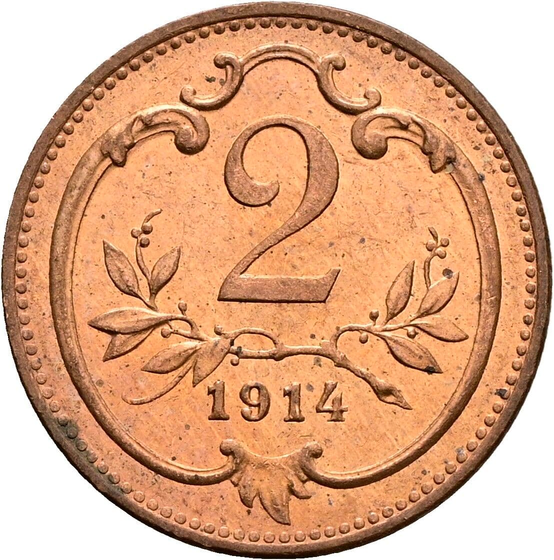 2 Heller Franz Joseph I. 1848-1916 1914 – Vorderseite