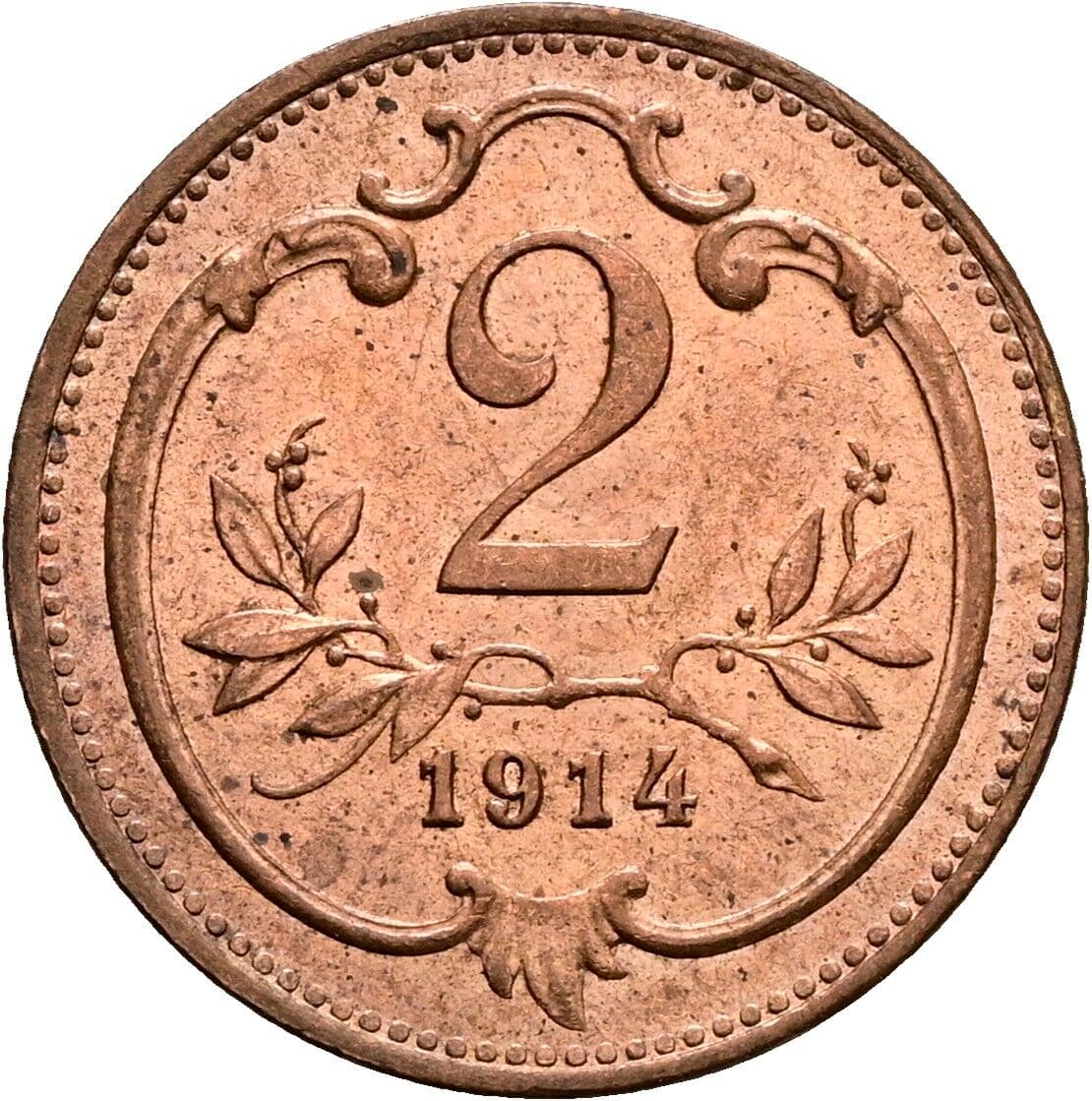 2 Heller Franz Joseph I. 1848-1916 1914 – Vorderseite
