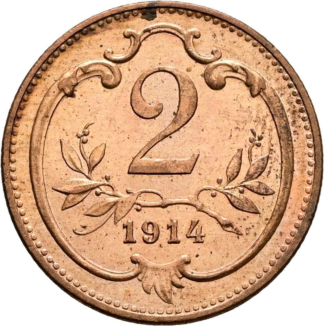2 Heller Franz Joseph I. 1848-1916 1914 – Vorderseite