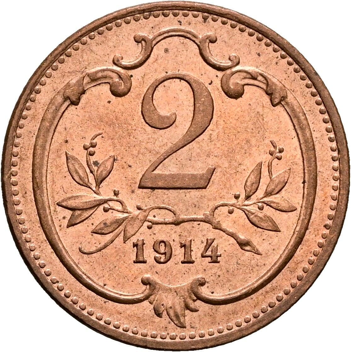 2 Heller Franz Joseph I. 1848-1916 1914 – Vorderseite