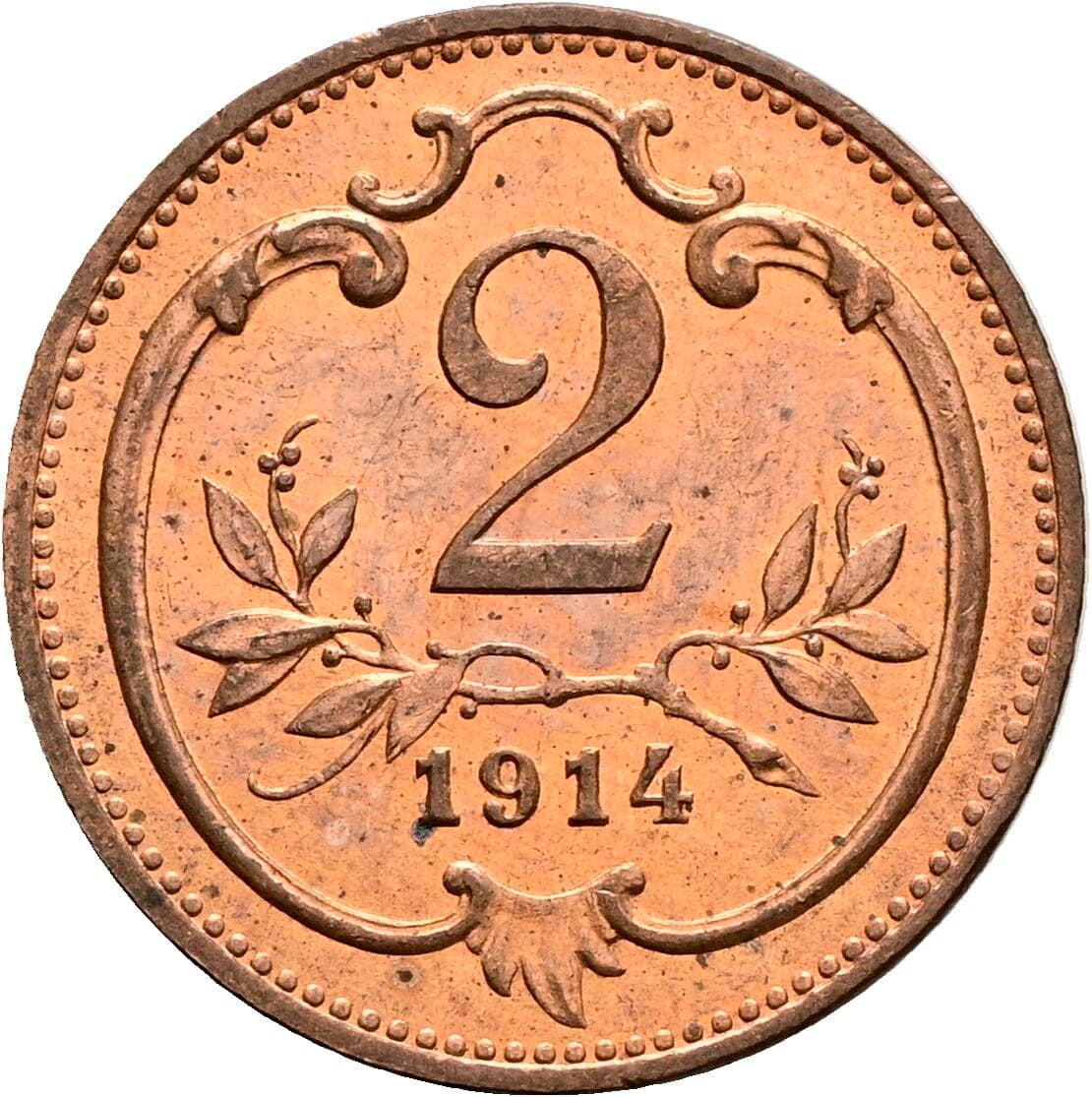 2 Heller Franz Joseph I. 1848-1916 1914 – Vorderseite