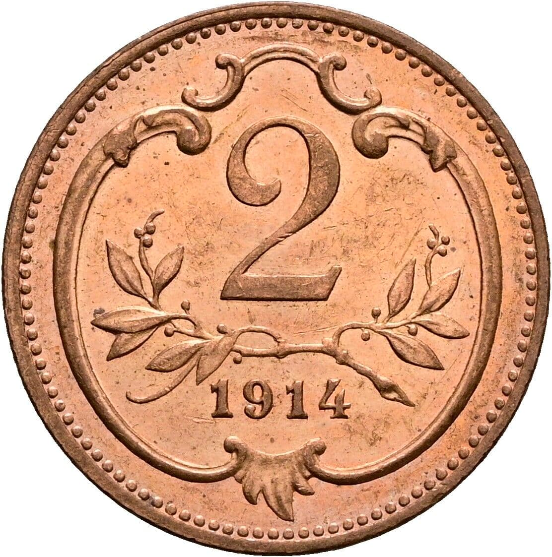 2 Heller Franz Joseph I. 1848-1916 1914 – Vorderseite